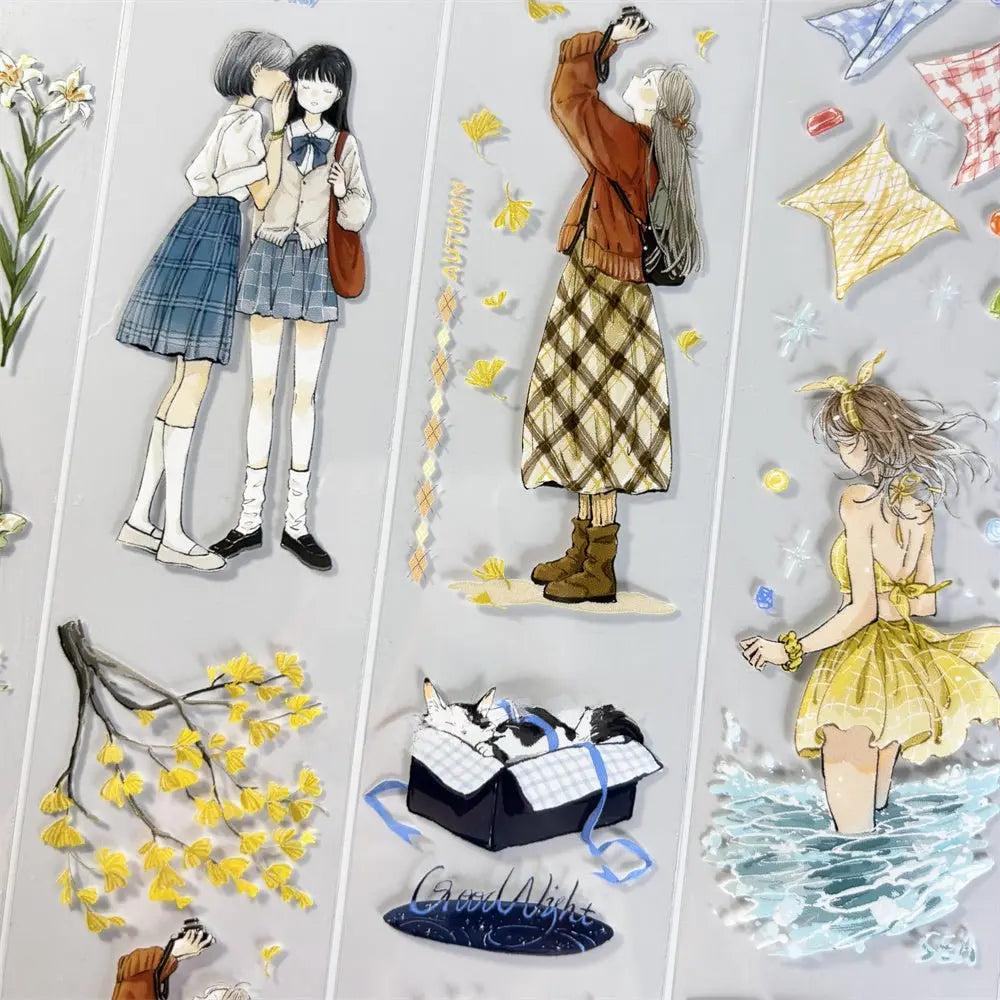Seasons of Her Days PET Tape Seasons of Her Days PET Tape | Autumn Character Stickers