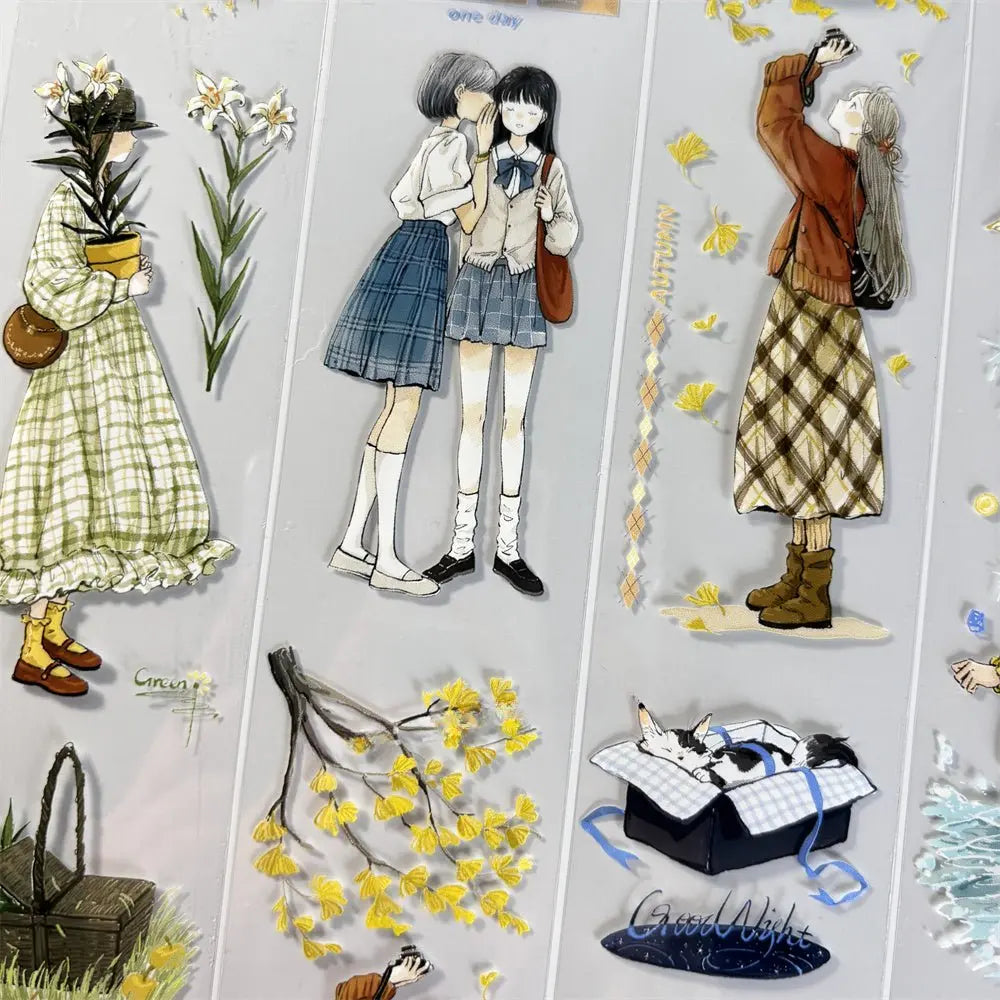 Seasons of Her Days PET Tape Seasons of Her Days PET Tape | Autumn Character Stickers