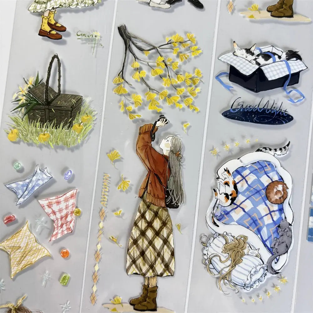 Seasons of Her Days PET Tape Seasons of Her Days PET Tape | Autumn Character Stickers