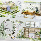 Serene Summer Pavilion PET Tape - Shroomi