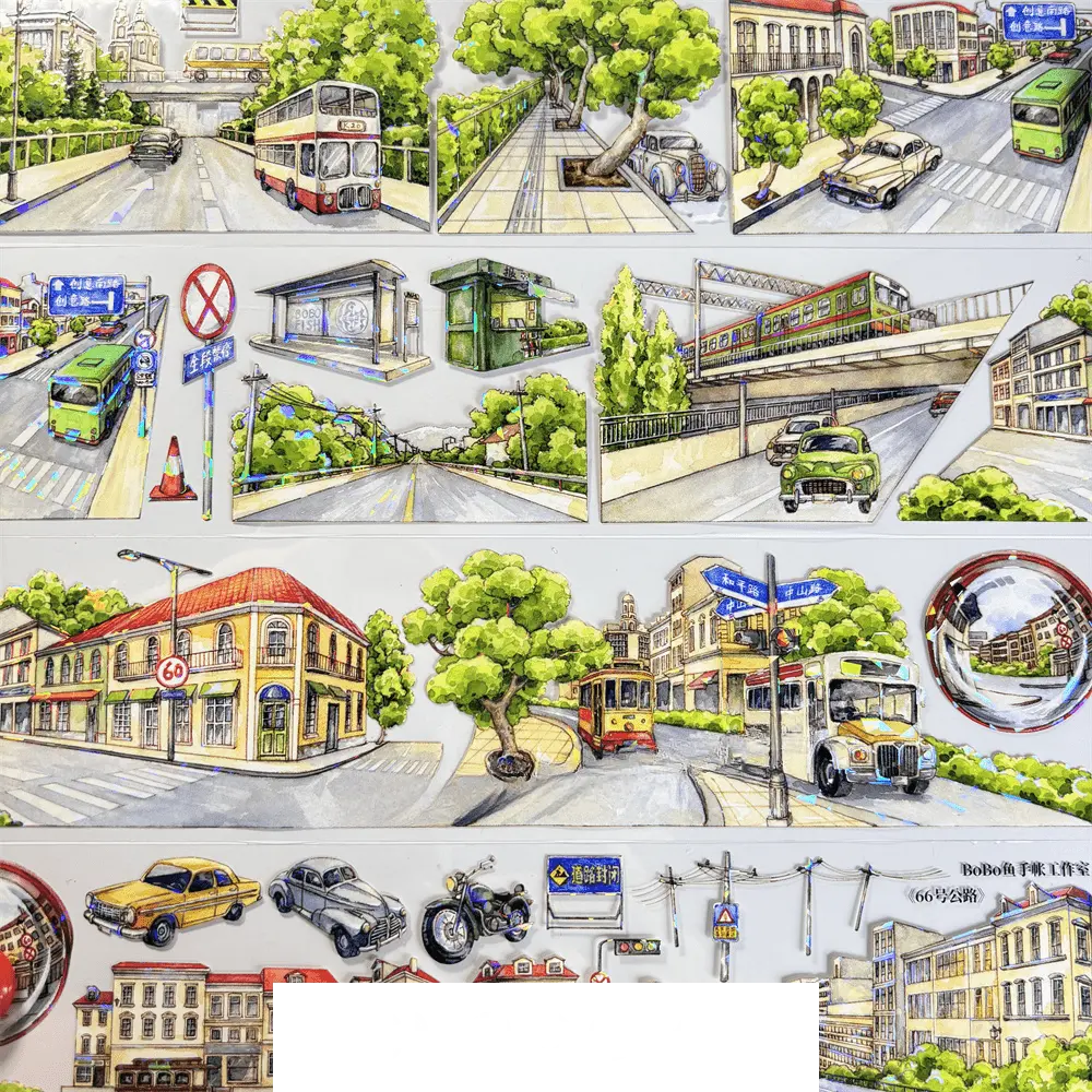 Shanghai Street View PET Tape Shanghai Street View Shell Gloss PET Tape | Retro City Scenery
