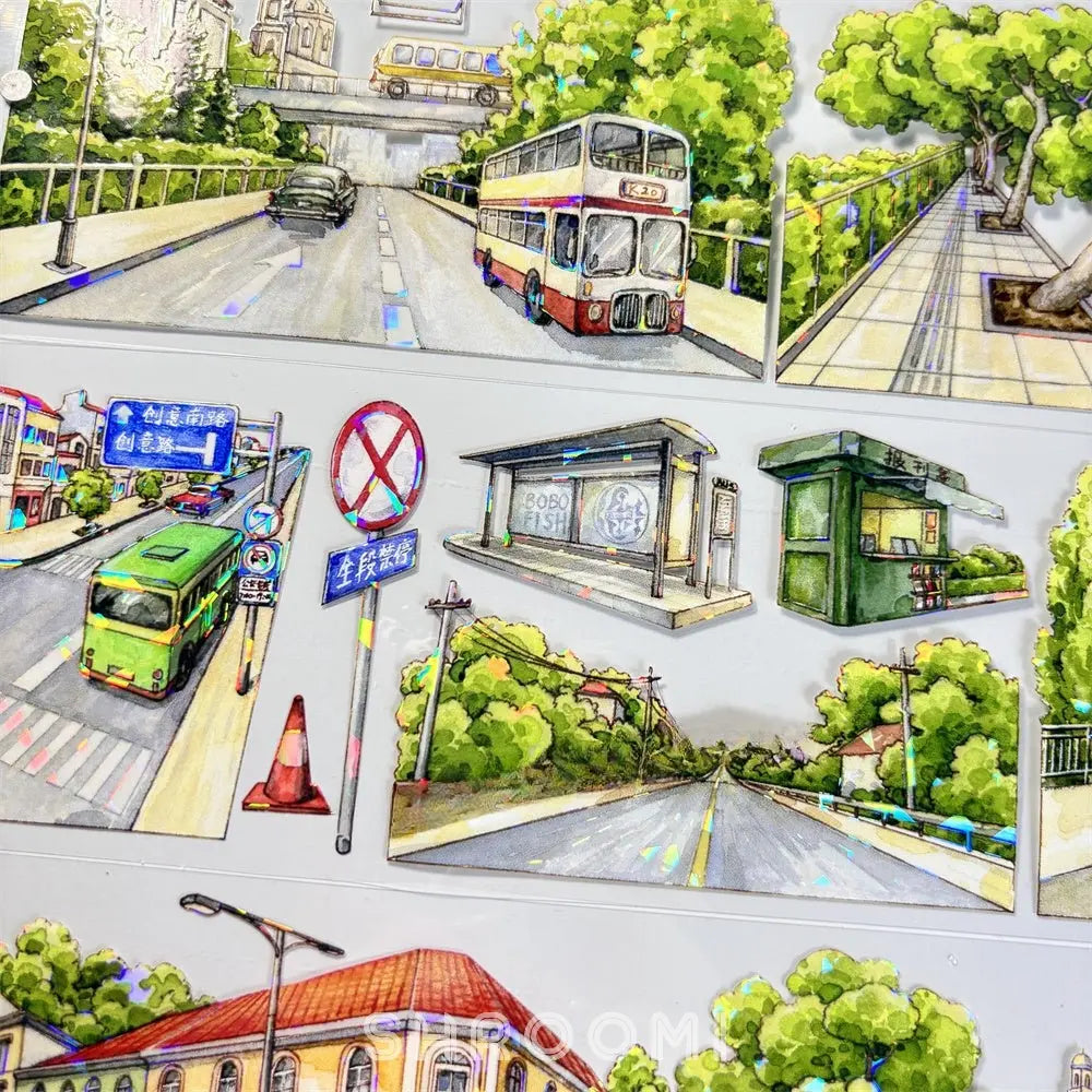 Shanghai Street View PET Tape Shanghai Street View Shell Gloss PET Tape | Retro City Scenery