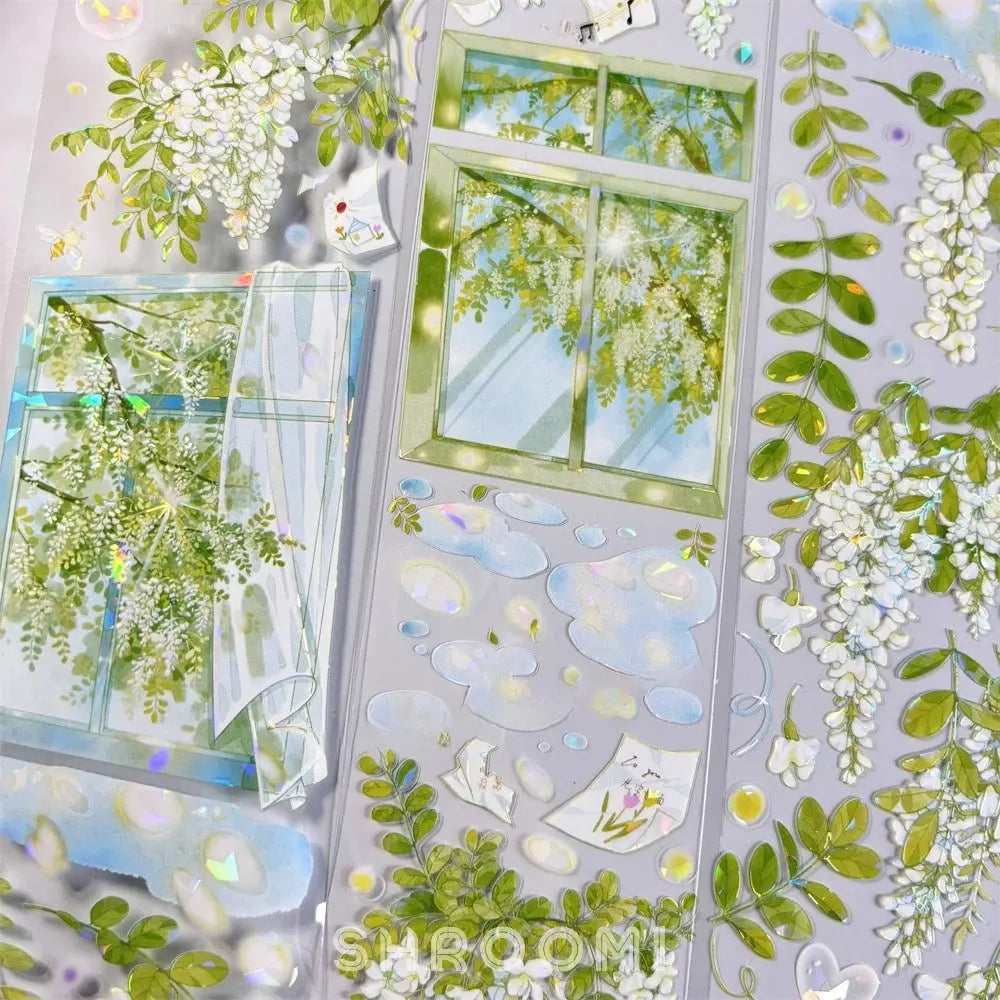 Shimmering Canopy PET Tape Shimmering Canopy Shell Gloss PET Tape | Dreamy Window Scenery