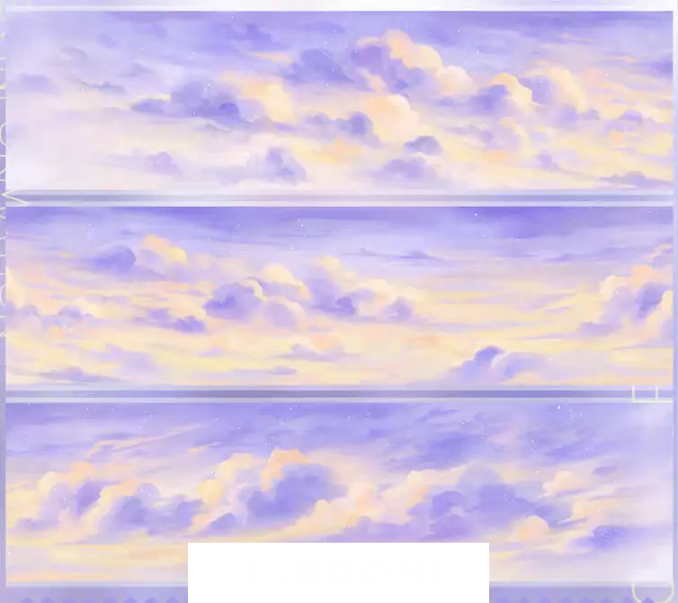 Artistic depiction of a sky with clouds in pastel colors with Washi Tape