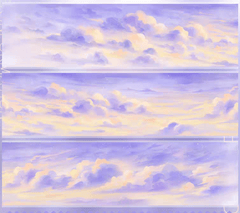 Artistic depiction of a sky with clouds in pastel colors with Washi Tape