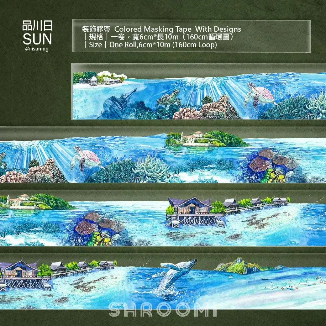 Snorkeling Time Ocean Scene PET Tape Snorkeling Time Ocean PET Tape | Underwater & Sea Life Scenery
