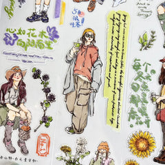 Spring Outdoors Character PET Tape 4 Styles Spring Outdoors Pre-cut Character PET Tape | Camping Stickers