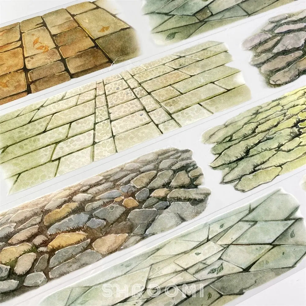 Stone Pathway 2 PET Tape Stone Pathway PET Tape | Realistic Road Scenery for Journaling