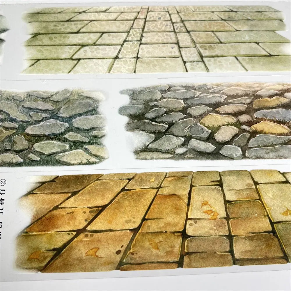 Stone Pathway 2 PET Tape Stone Pathway PET Tape | Realistic Road Scenery for Journaling