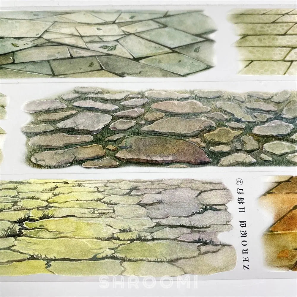 Stone Pathway 2 PET Tape Stone Pathway PET Tape | Realistic Road Scenery for Journaling