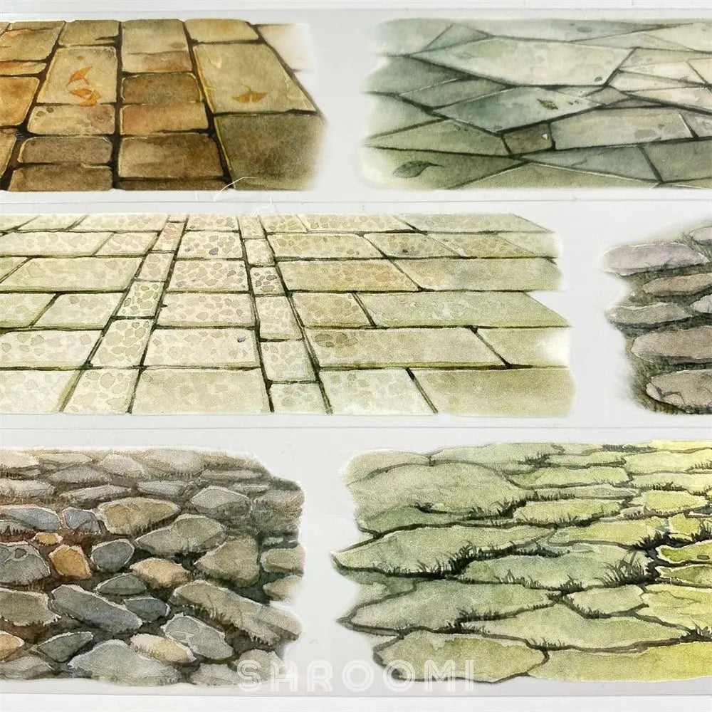 Stone Pathway 2 PET Tape Stone Pathway PET Tape | Realistic Road Scenery for Journaling