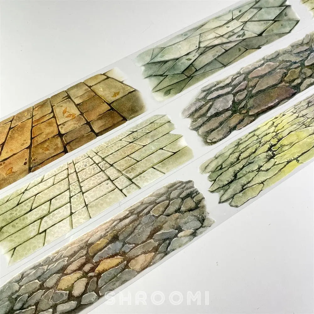 Stone Pathway 2 PET Tape Stone Pathway PET Tape | Realistic Road Scenery for Journaling