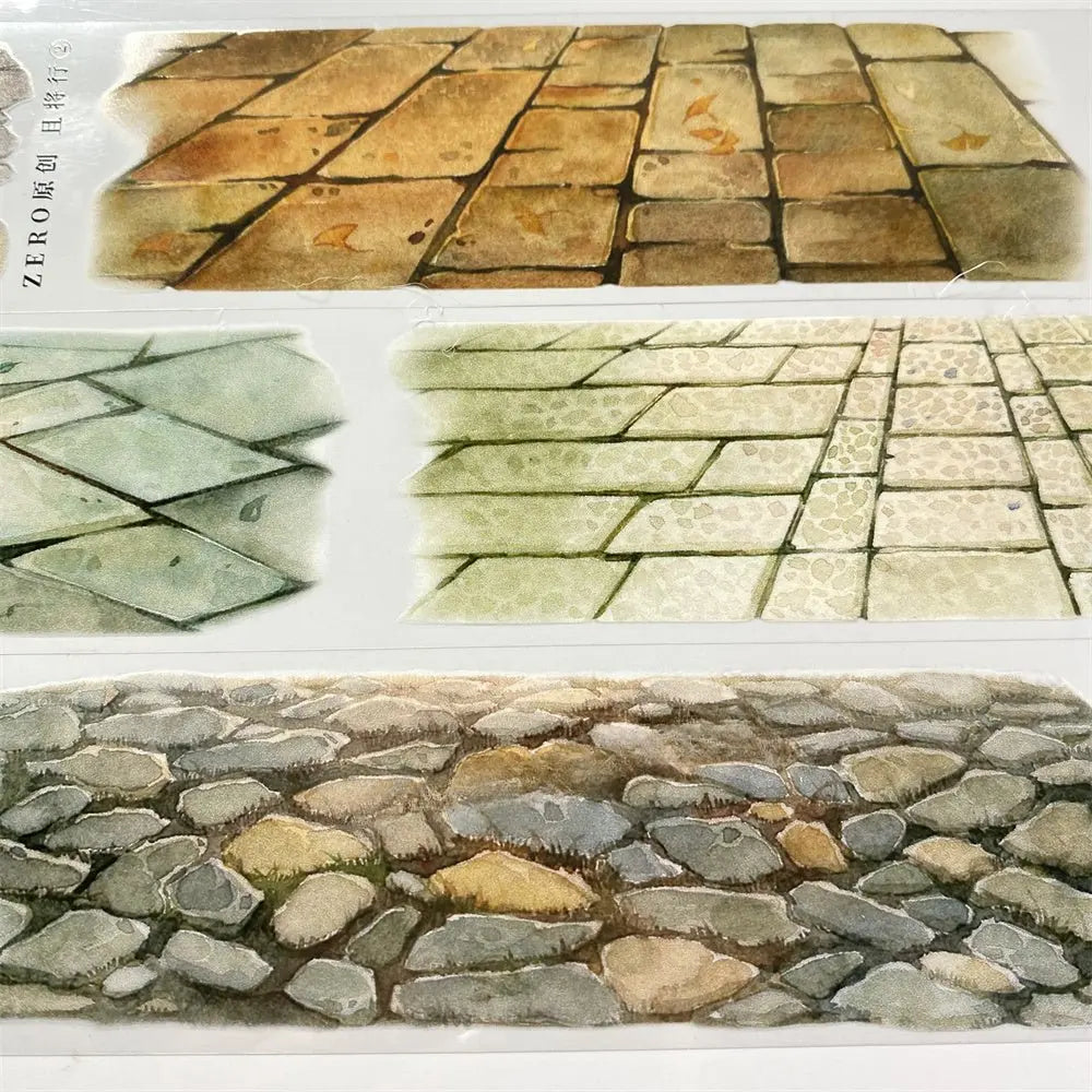 Stone Pathway 2 PET Tape Stone Pathway PET Tape | Realistic Road Scenery for Journaling