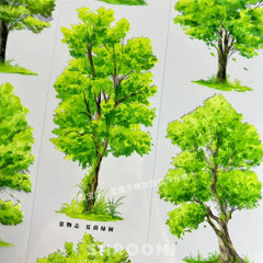 Summer Green Trees PET Tape Summer Green Trees Washi Tape – Decorative Tree Tape for Journaling, Scrapbooking & DIY