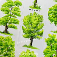 Summer Green Trees PET Tape Summer Green Trees Washi Tape – Decorative Tree Tape for Journaling, Scrapbooking & DIY