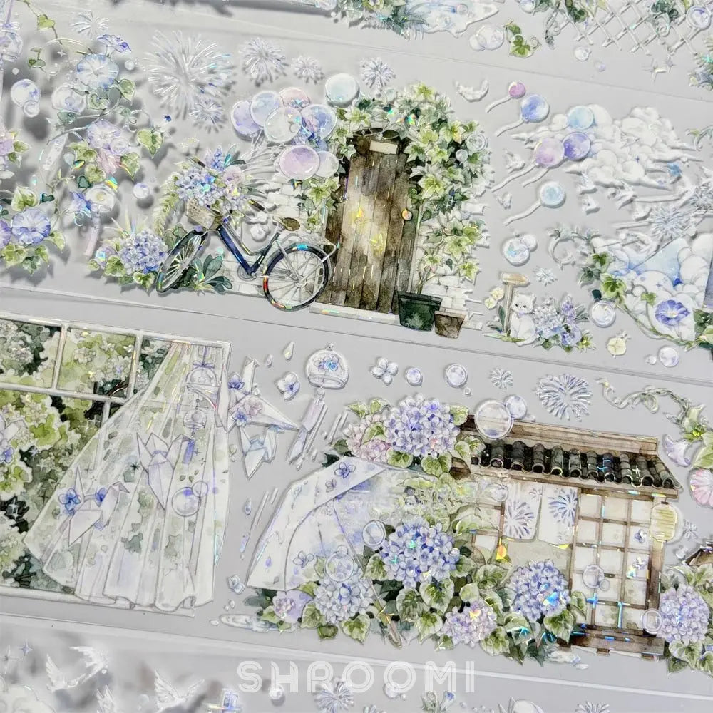 Summer Memory Garden PET Tape Summer Memory Garden Shell Gloss Tape | Japanese Scenery Sticker