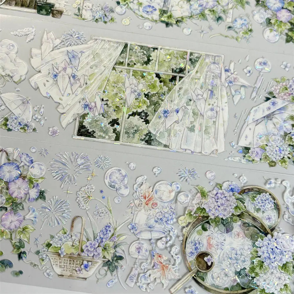 Summer Memory Garden PET Tape Summer Memory Garden Shell Gloss Tape | Japanese Scenery Sticker