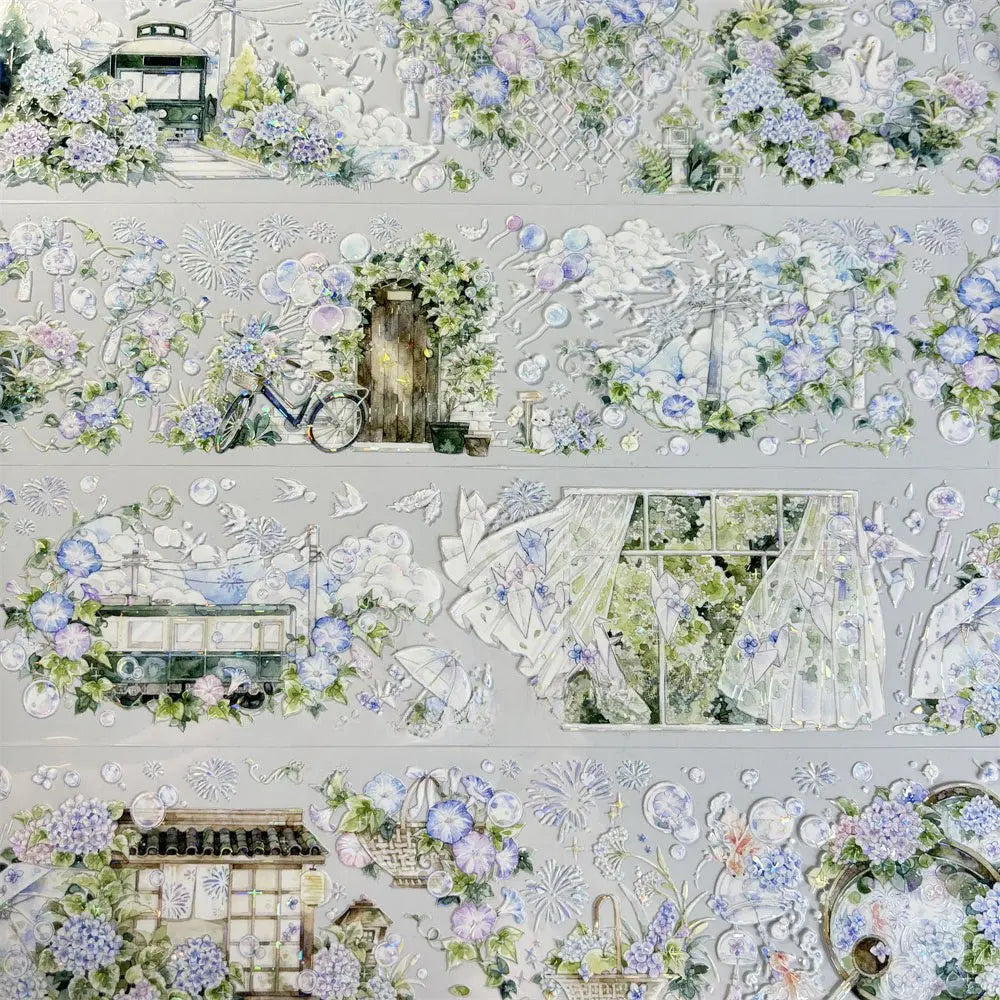 Summer Memory Garden PET Tape Summer Memory Garden Shell Gloss Tape | Japanese Scenery Sticker