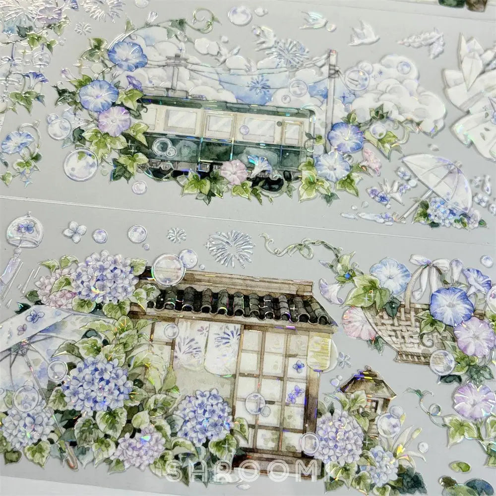 Summer Memory Garden PET Tape Summer Memory Garden Shell Gloss Tape | Japanese Scenery Sticker