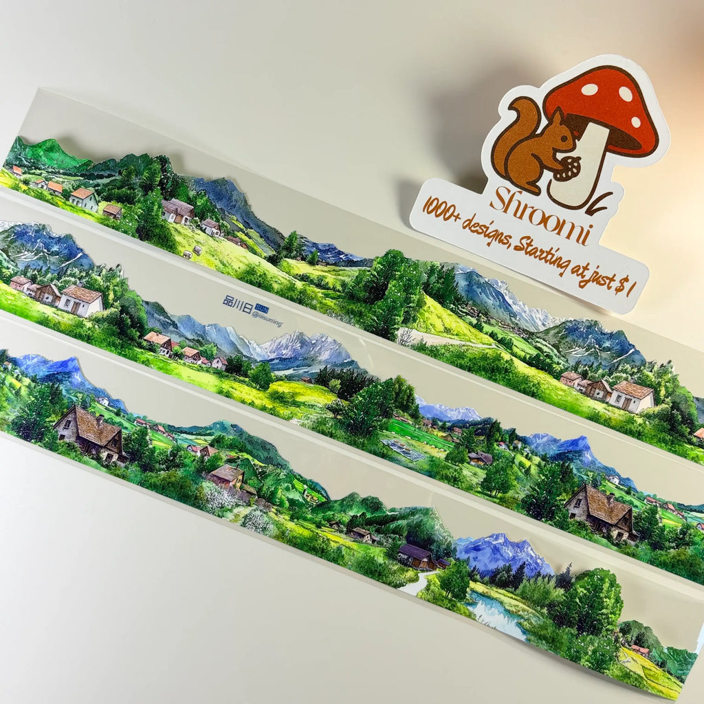 The Journey PET Tape Journey PET Tape – Pastoral Landscape Watercolor for Journaling