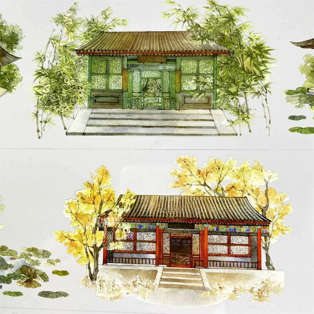 Tranquil Pavilion PET Tape Tranquil Pavilion PET Tape | Chinese Courtyard & Garden Scenery