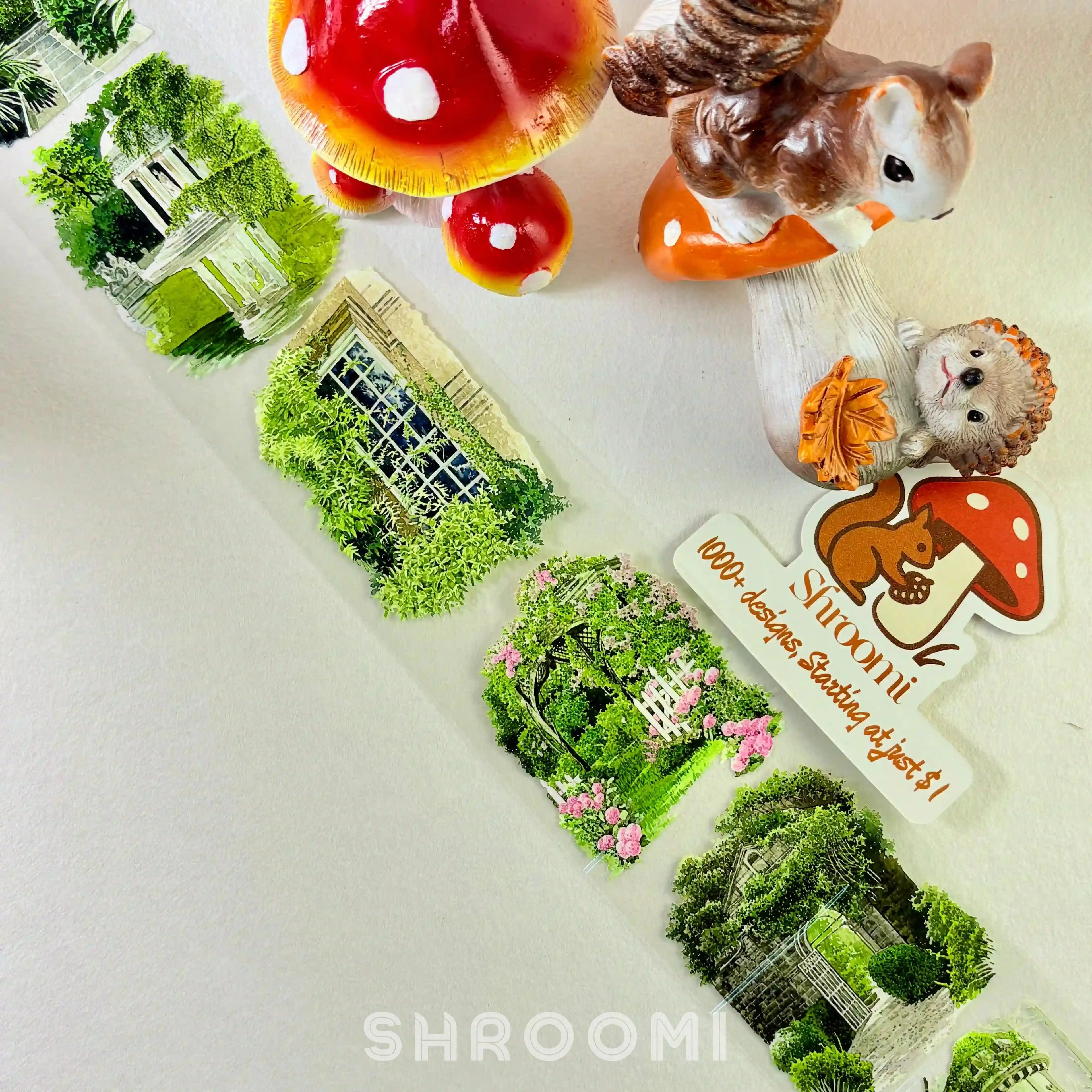 Tree-Lined Garden Scene PET Tape 3