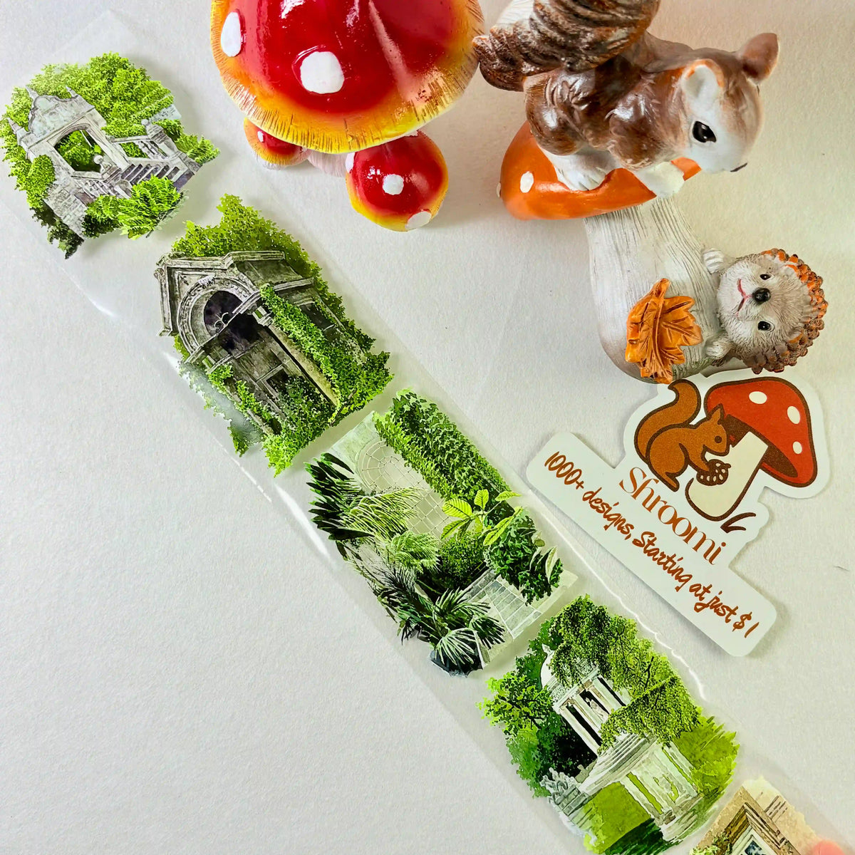 Tree-Lined Garden Scene PET Tape 1