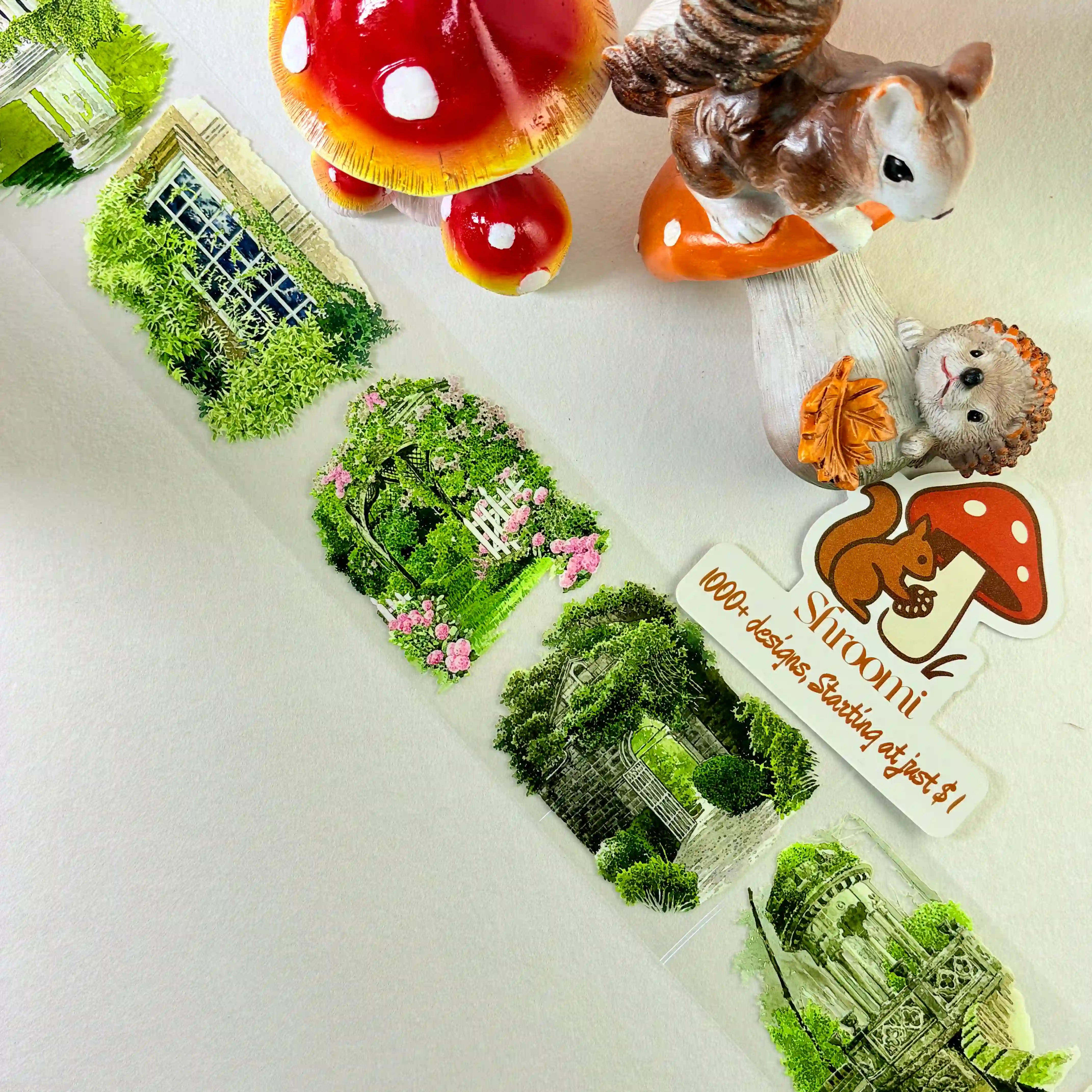 Tree-Lined Garden Scene PET Tape 2