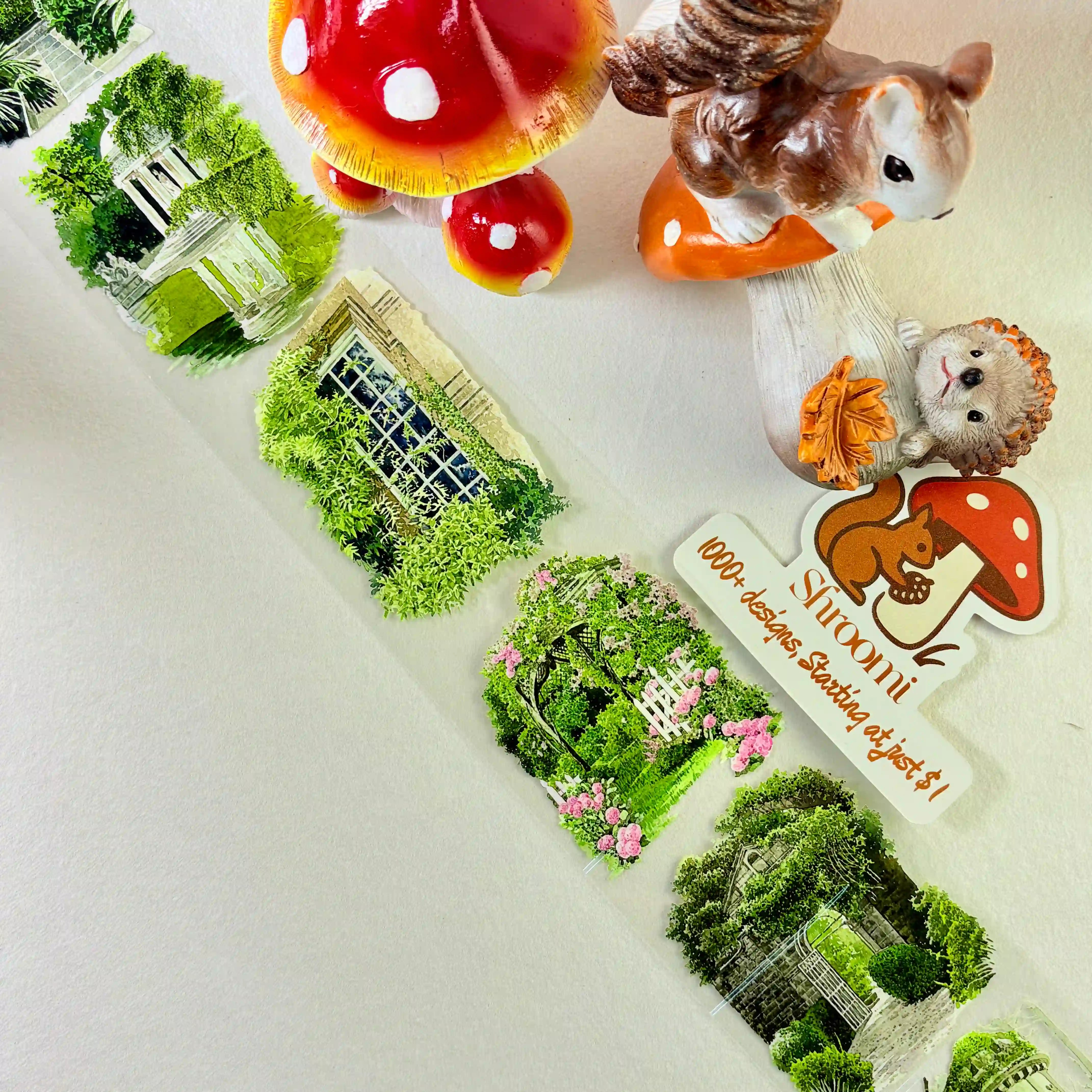 Tree-Lined Garden Scene PET Tape 3