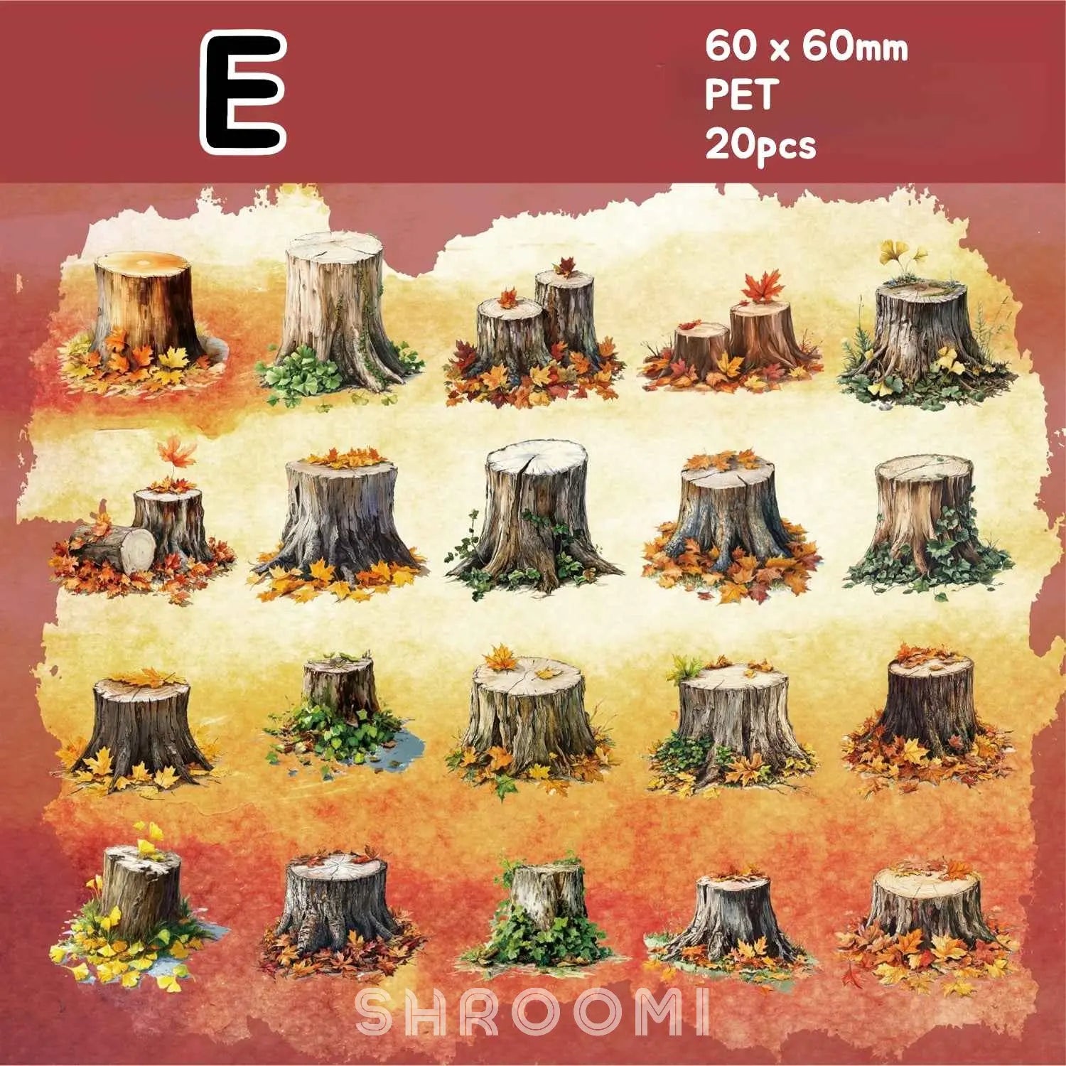 Tree Stump PET Stickers - 6 Styles Tree Stump PET Stickers (6 Styles) | Woodland Scenery Elements