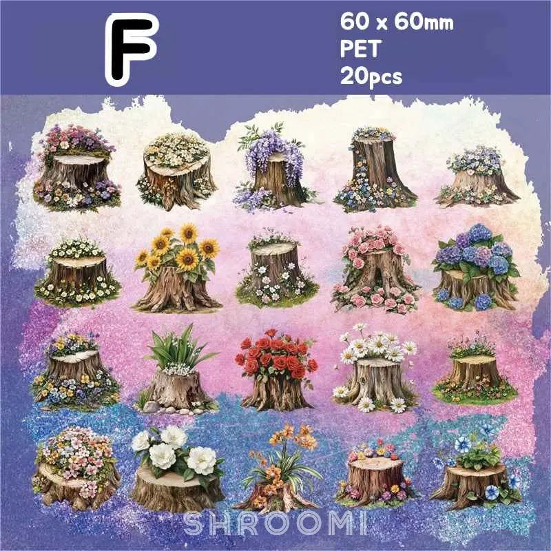 Tree Stump PET Stickers - 6 Styles - Shroomi