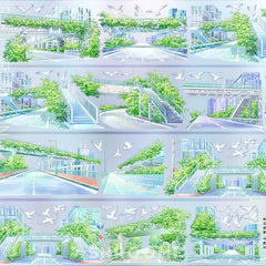 Urban Railway Overpass PET Tape Urban Railway Overpass PET Tape – City Rail Decorative Tape for Journaling & Scrapbooking