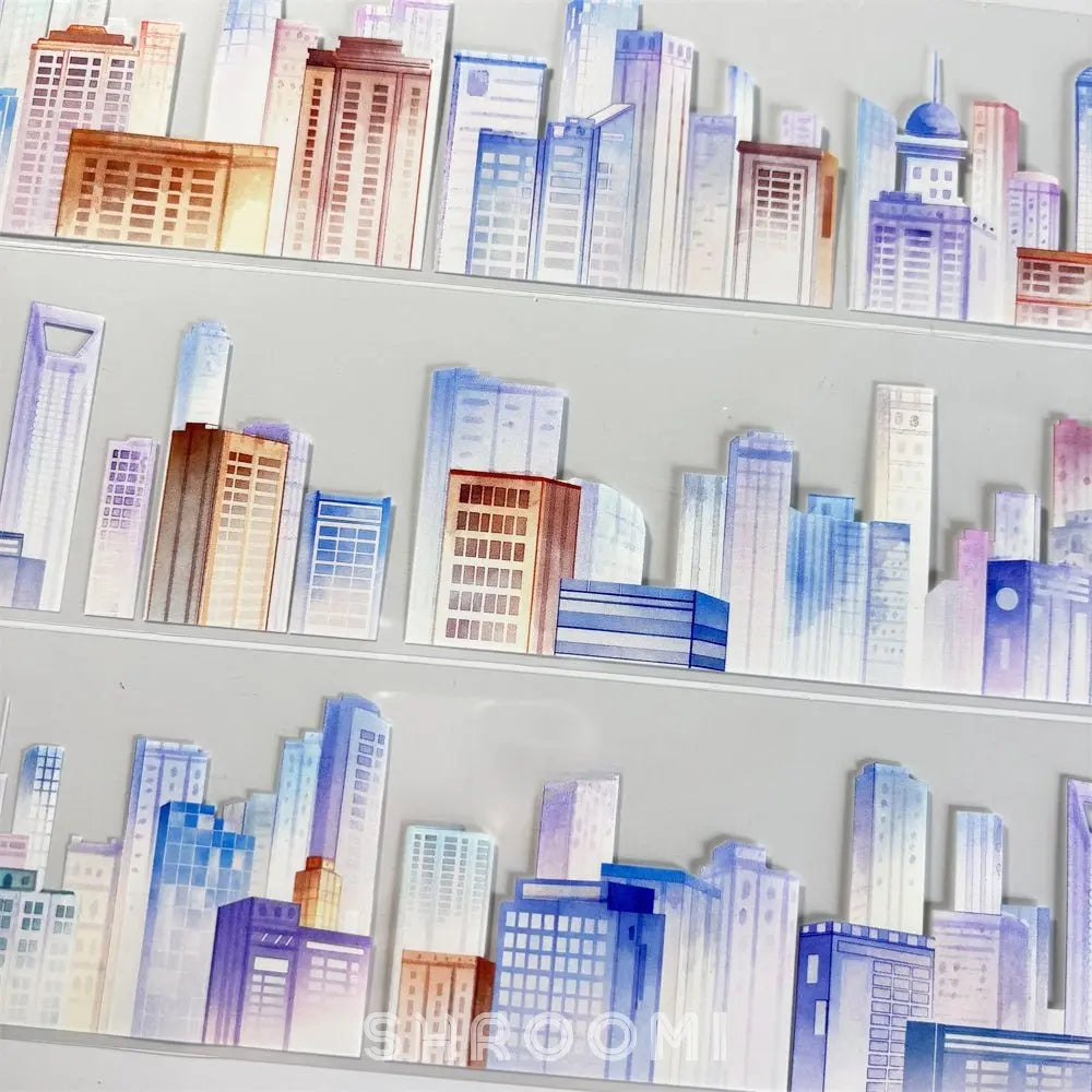 Urban Skyline PET Tape Urban Skyline PET Tape | Cityscape Background for Journaling