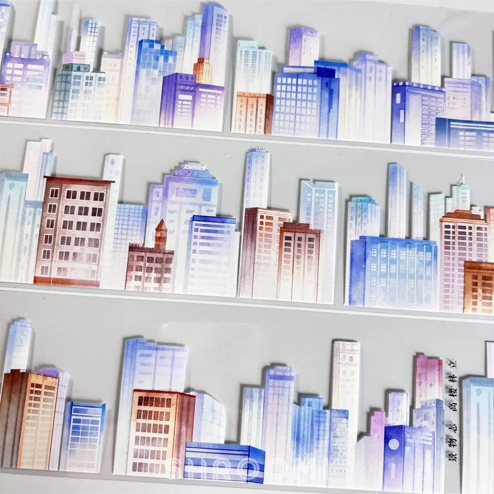Urban Skyline PET Tape Urban Skyline PET Tape | Cityscape Background for Journaling
