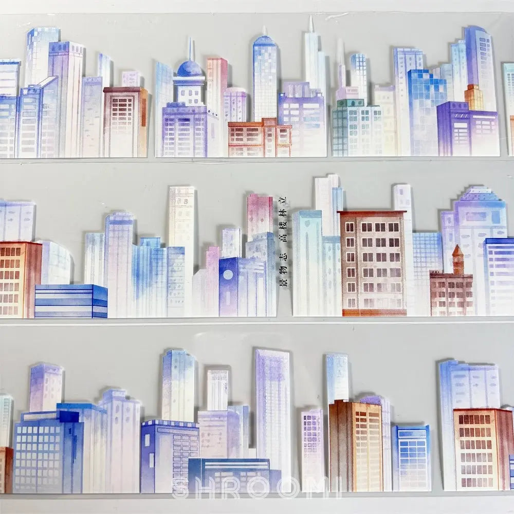 Urban Skyline PET Tape Urban Skyline PET Tape | Cityscape Background for Journaling