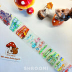 Vibrant PET tape showcasing an urban transit scene with bustling city streets, buses, scooters, signs, and traffic lights.