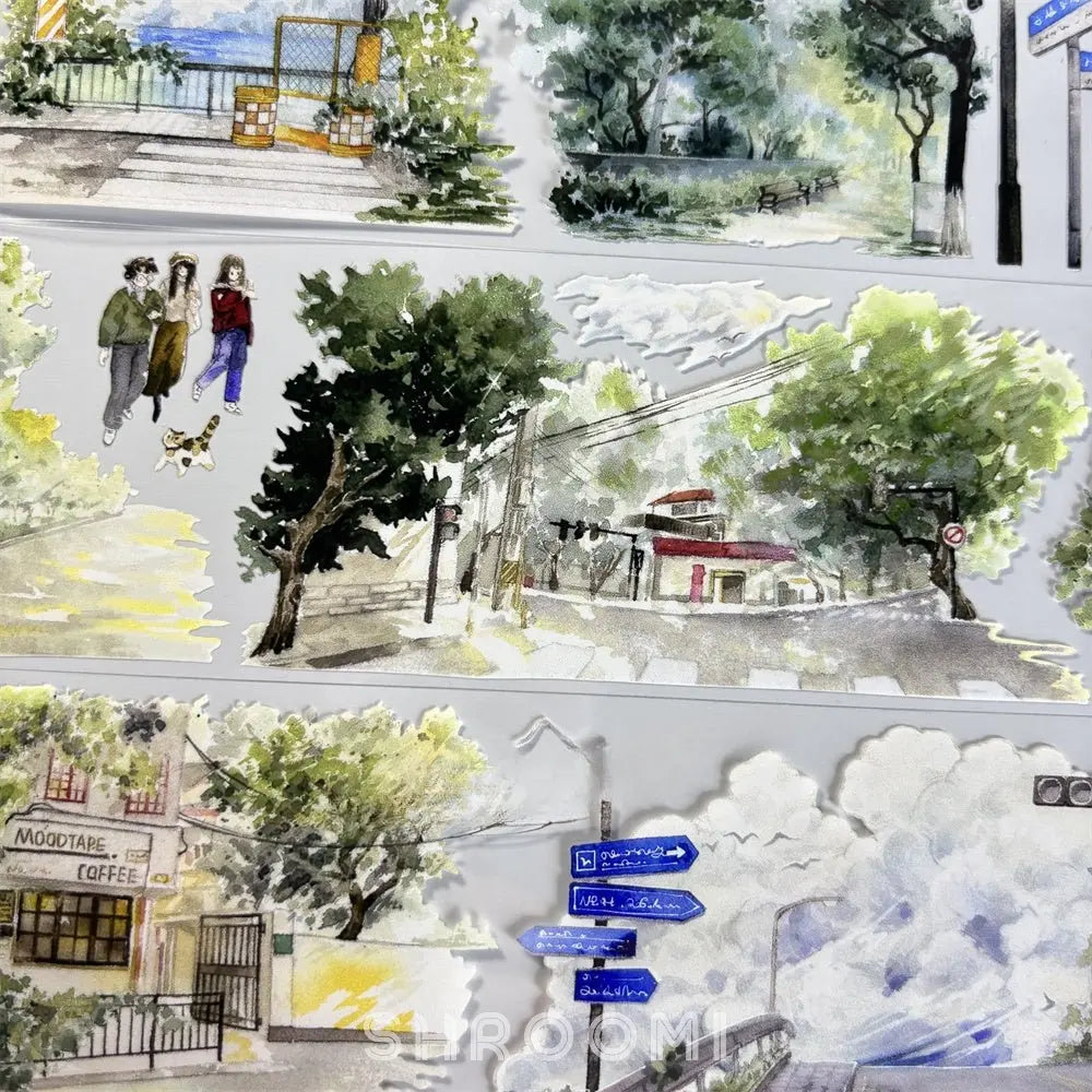 Urban Walk PET Tape Urban Walk PET Tape | Japanese Anime Style City Street Scenery