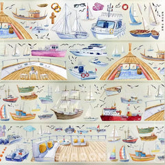 Voyage at Sea PET Tape Voyage at Sea Washi Tape – Boat, Cruise & Yacht Decorative Tape for Journaling & DIY Crafts