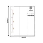 Neatly organized washi tape storage album with pocket-style pages, showcasing a variety of colorful tape samples inside.