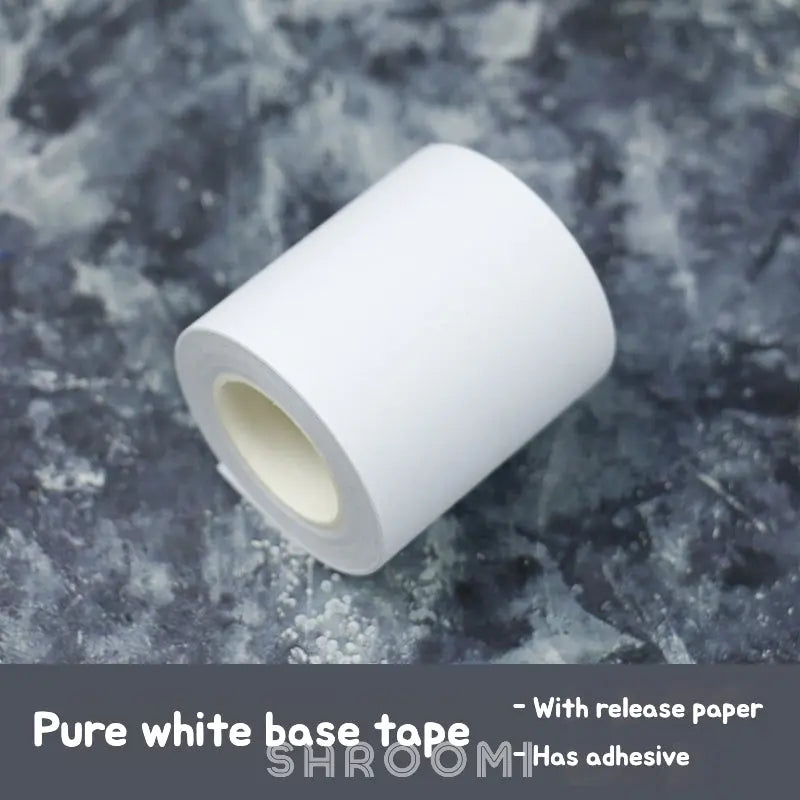 White base tape with release paper, showcasing a clean, smooth texture and a protective backing for easy application.