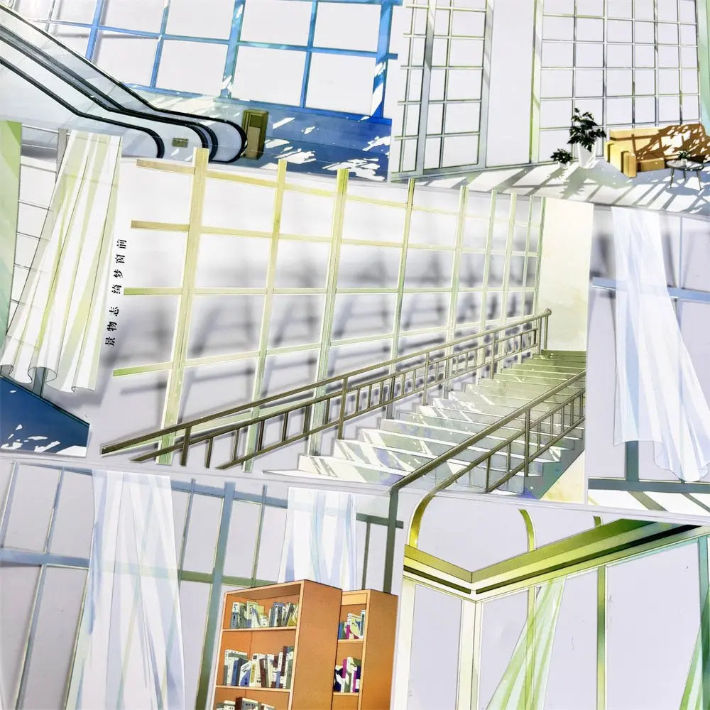 Window Scene PET Tape Window Scene PET Tape | Library & Campus Background Sticker