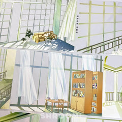 Window Scene PET Tape Window Scene PET Tape | Library & Campus Background Sticker