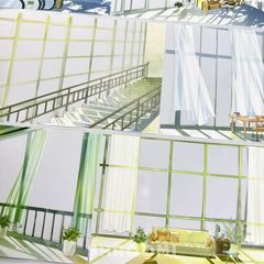 Window Scene PET Tape Window Scene PET Tape | Library & Campus Background Sticker