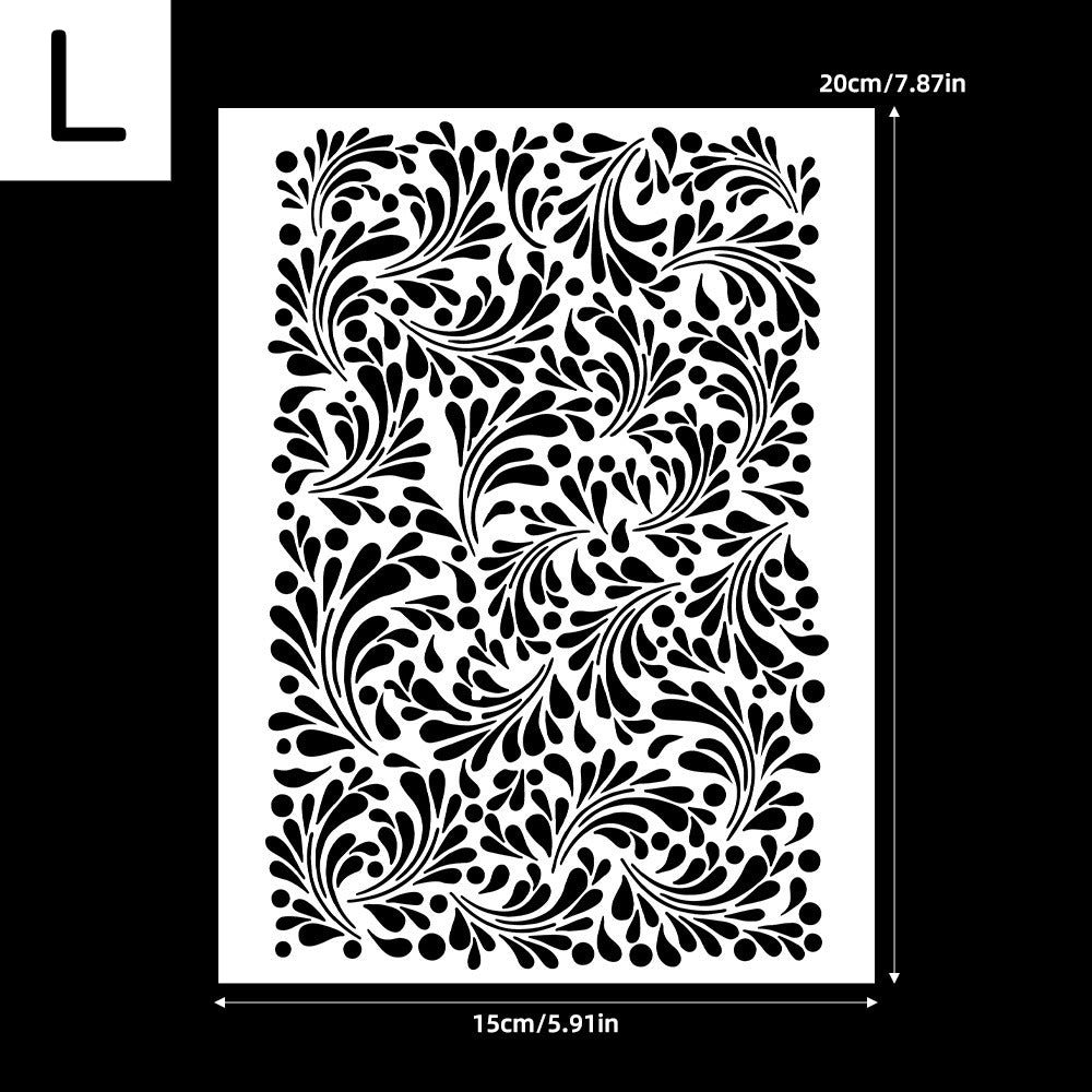 Monstera PET stencil template with leaf cutout pattern