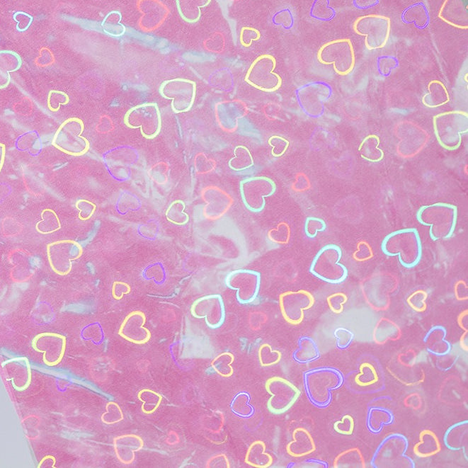 Holographic laser-effect sticker sheet with fragmented starry-sky pattern