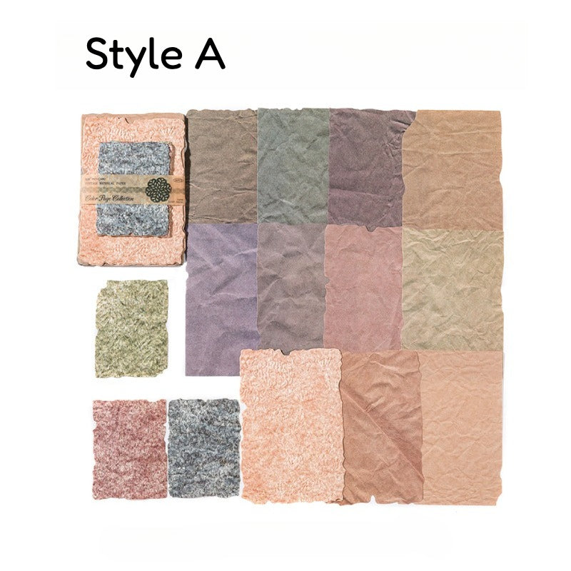 Vintage embossed scrapbooking paper pack with textured neutral sheets