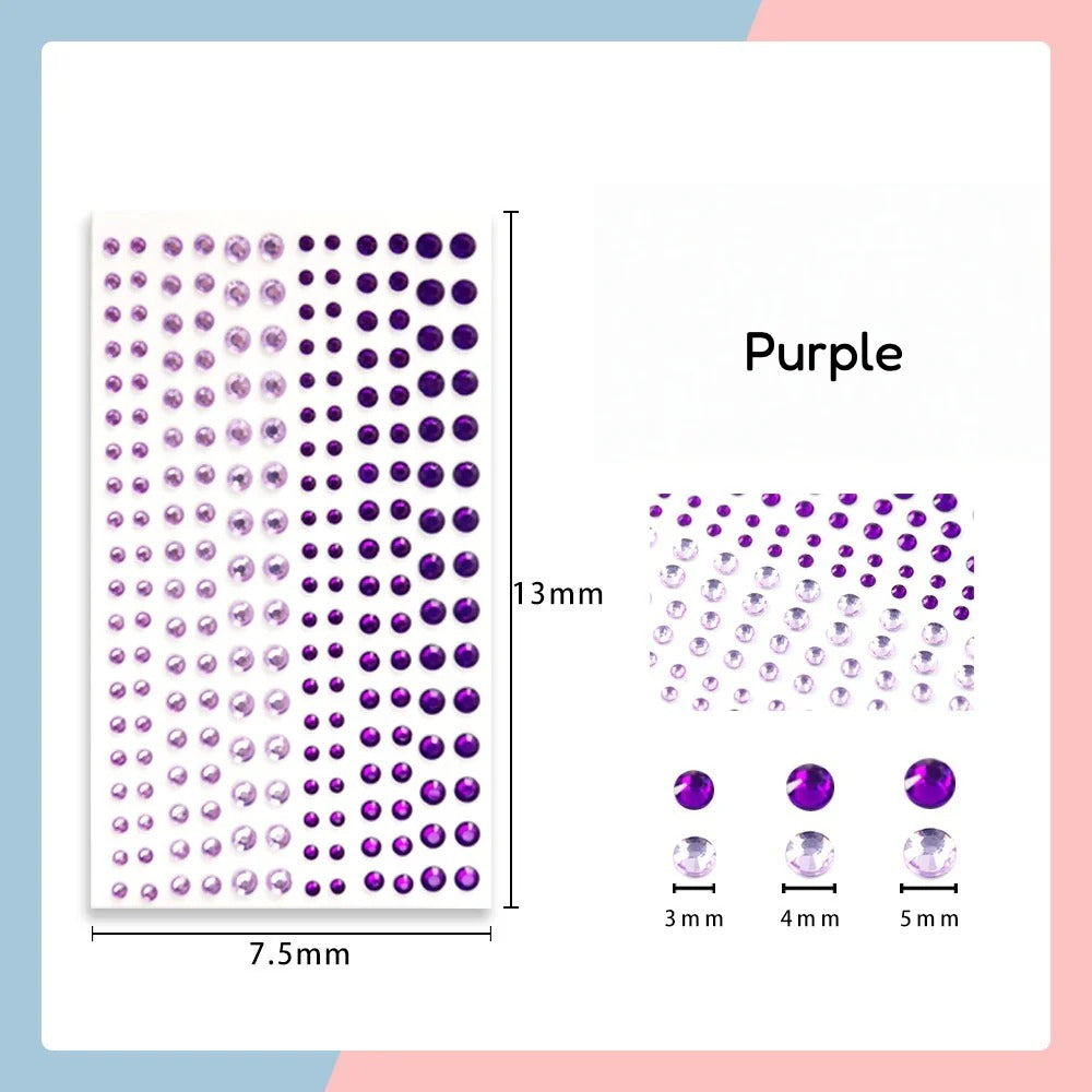 Candy Color Rhinestone Sticker Pack