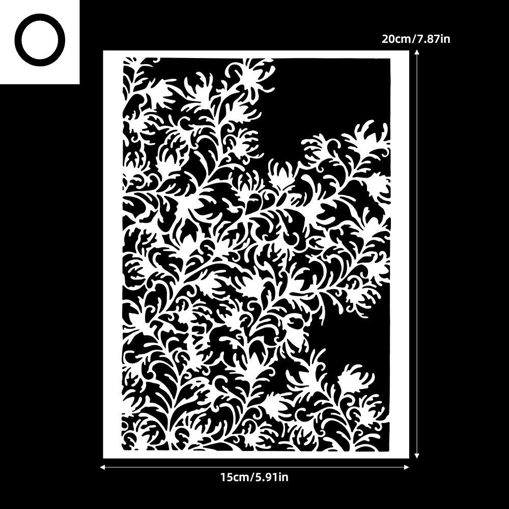 Monstera PET stencil template with leaf cutout pattern