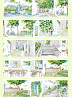 Fading Youth PET Tape Fading Youth Washi Tape – 8cm Wide Campus Scenery Tape for Journaling & Scrapbooking