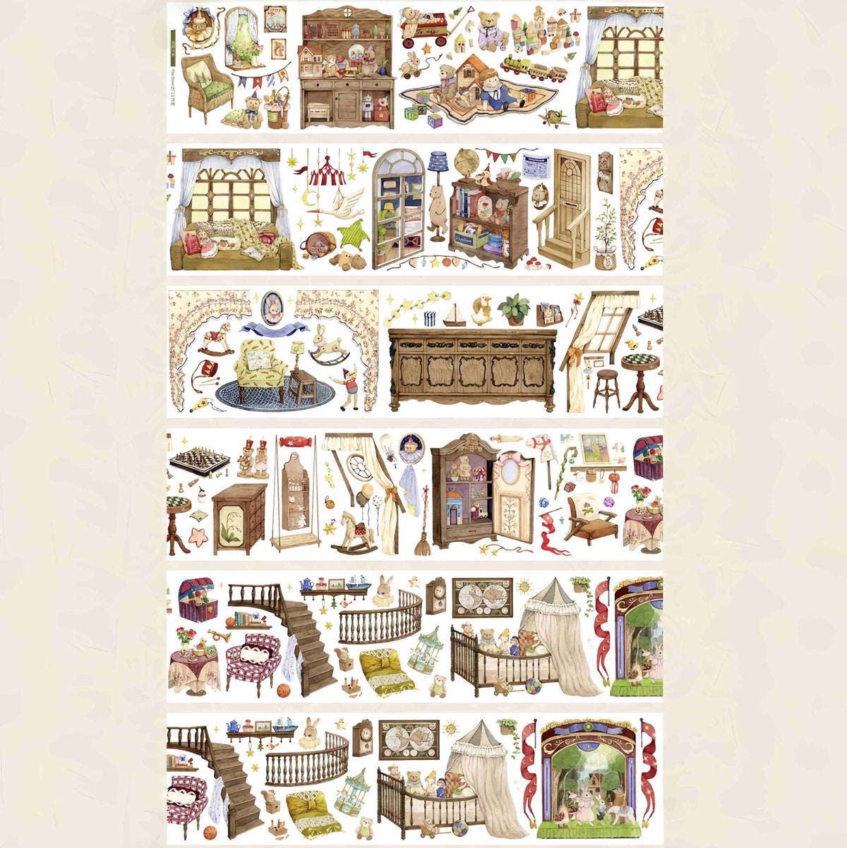 Leisure time tape design shown in full strips